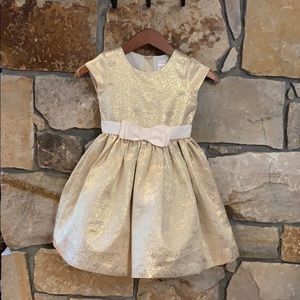 Gymboree girls formal cream and gold dress
